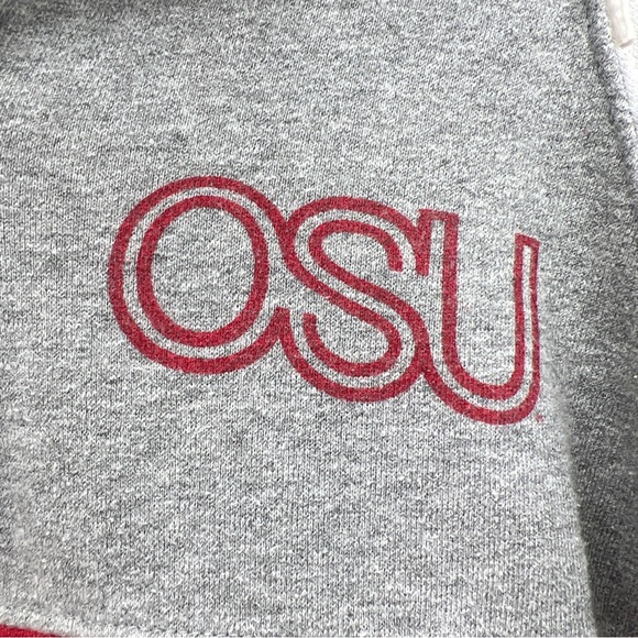 Homage Ohio State University Buckeyes OSU Red 1/4 Zip Hoodie Medium Scarlet Gray - Picture 3 of 7